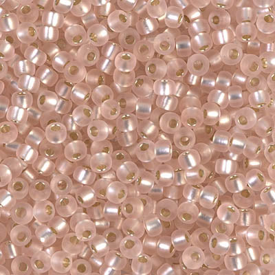 Matte Silver-Lined Light Blush Miyuki Seed Beads 8/0
