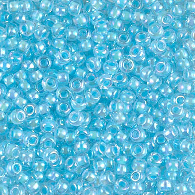 Aqua Lined Crystal AB Miyuki Seed Beads 8/0