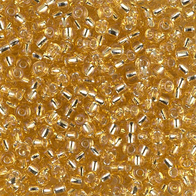 Silver-Lined Gold Miyuki Seed Beads 8/0