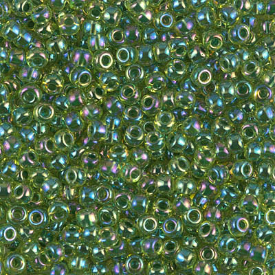 Green Lined Chartreuse Miyuki Seed Beads 8/0