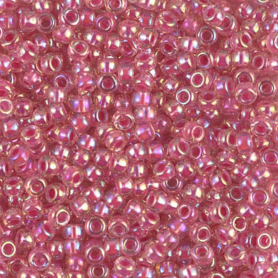 Hot Pink Lined Crystal AB Miyuki Seed Beads 8/0