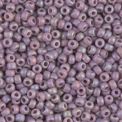 Matte Opaque Mauve AB Miyuki Seed Beads 8/0
