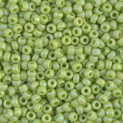 Matte Opaque Chartreuse AB Miyuki Seed Beads 8/0