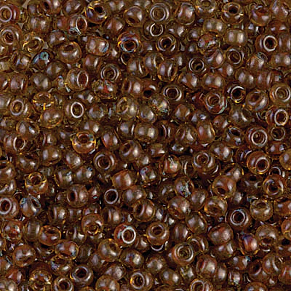 Picasso Saffron Transparent Miyuki Seed Beads 8/0