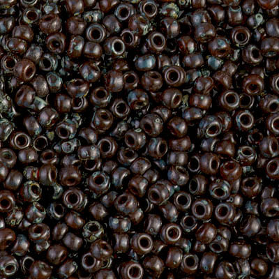 Picasso Red Brown Transparent Miyuki Seed Beads 8/0