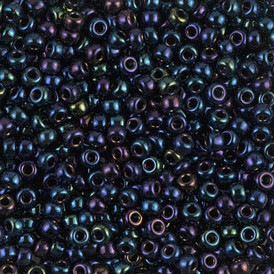 Metallic Dark Blue Iris Miyuki Seed Beads 8/0