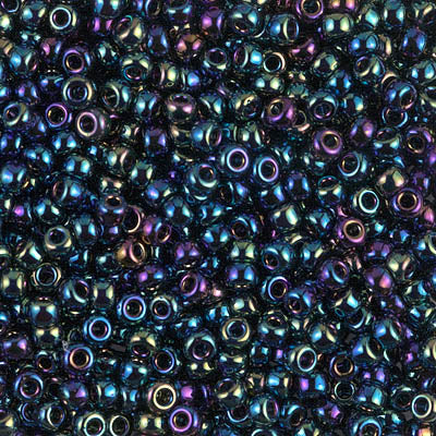 Metallic Variegated Blue Iris Miyuki Seed Beads 8/0