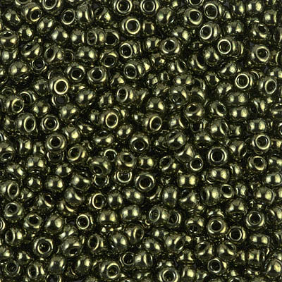 Metallic Olive Miyuki Seed Beads 8/0