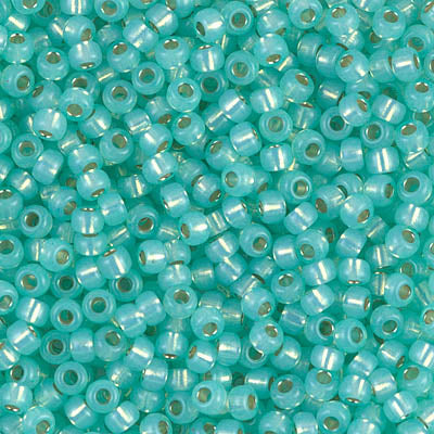 Dyed Mint Green Silver-Lined Alabaster Miyuki Seed Beads 8/0