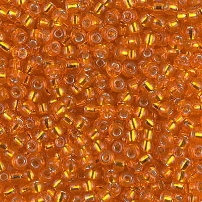 Silver-Lined Orange Miyuki Seed Beads 8/0