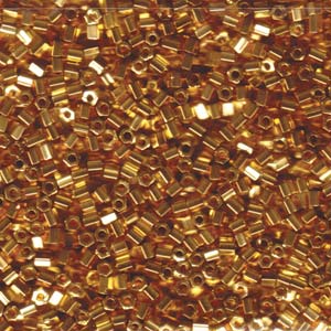24Kt Gold Plated Miyuki Hex Cut Seed Beads 8/0