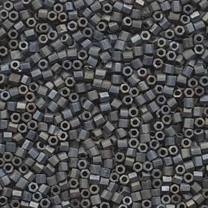 Miyuki Matte Metallic Silver Gray Hex Cut Seed Beads 8/0