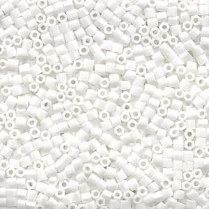 Matte White Miyuki Hex Cut Seed Beads 8/0