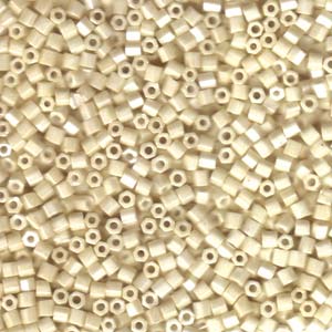 Opaque Cream Luster Miyuki Hex Cut Seed Beads 8/0