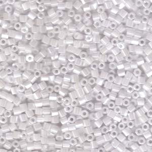 White Pearl Ceylon Miyuki Hex Cut Seed Beads 8/0