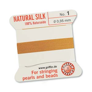 Griffin Natural Silk Bead Cord - Amber
