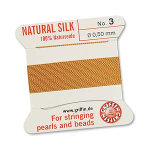 Griffin Natural Silk Bead Cord - Amber