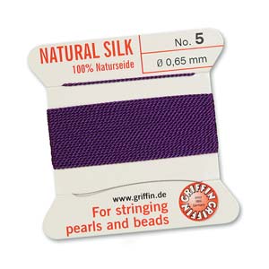 Griffin Natural Silk Bead Cord - Amethyst