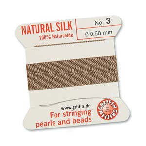 Griffin Natural Silk Bead Cord - Beige
