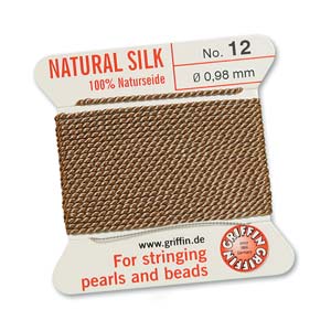 Griffin Natural Silk Bead Cord - Beige