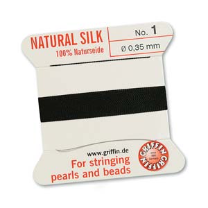 Griffin Natural Silk Bead Cord - Black