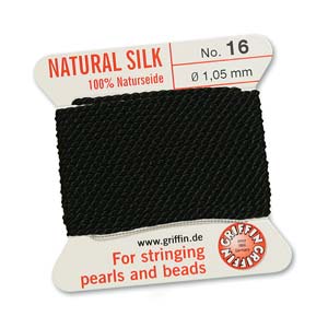 Griffin Natural Silk Bead Cord - Black