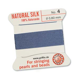 Griffin Natural Silk Bead Cord - Blue