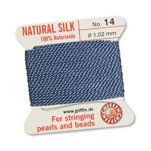 Griffin Natural Silk Bead Cord - Blue
