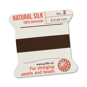 Griffin Natural Silk Bead Cord - Brown