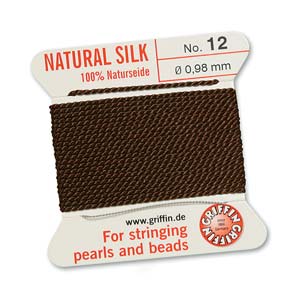 Griffin Natural Silk Bead Cord - Brown