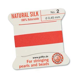 Griffin Natural Silk Bead Cord - Coral