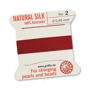 Griffin Natural Silk Bead Cord - Garnet
