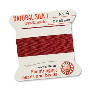 Griffin Natural Silk Bead Cord - Garnet