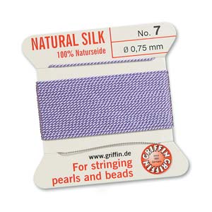 Griffin Natural Silk Bead Cord - Lilac