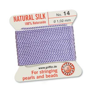 Griffin Natural Silk Bead Cord - Lilac
