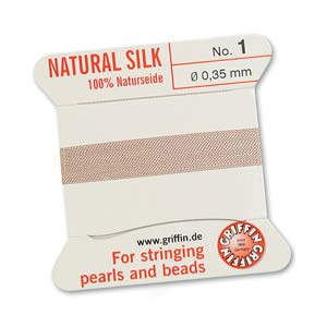 Griffin Natural Silk Bead Cord - Light Pink