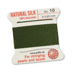 Griffin Natural Silk Bead Cord - Olive
