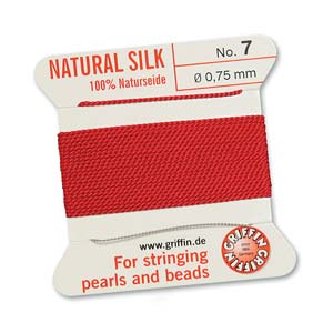 Griffin Natural Silk Bead Cord - Red