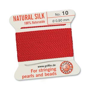 Griffin Natural Silk Bead Cord - Red