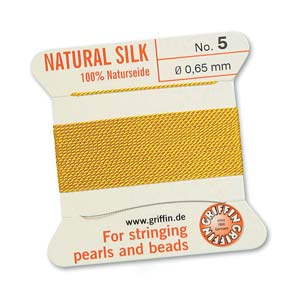 Griffin Natural Silk Bead Cord - Yellow