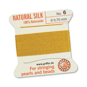 Griffin Natural Silk Bead Cord - Yellow
