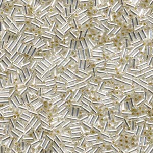 Silver-Lined Crystal Miyuki Bugle Beads 3mm (#1)