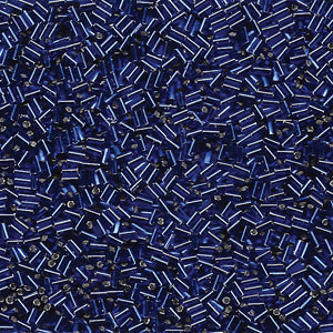 Silver-Lined Dark Sapphire Miyuki Bugle Beads 3mm (#1)