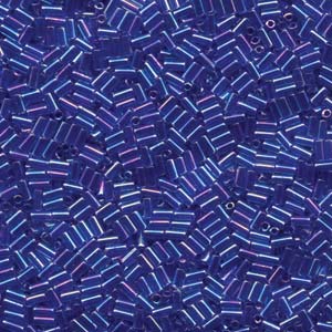Cobalt Lined Sapphire AB Miyuki Bugle Beads 3mm (#1)