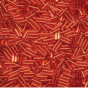 Silver-Lined Red Miyuki Bugle Beads 6mm (#2)