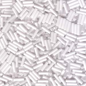 Opaque White Miyuki Bugle Beads 6mm (#2)