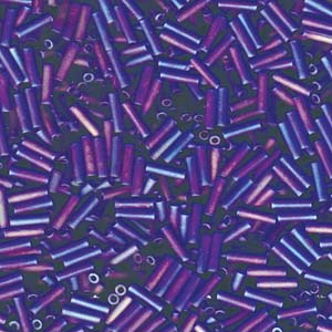 Matte Cobalt AB Miyuki Bugle Beads 6mm (#2)