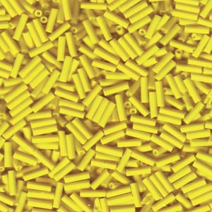 Opaque Yellow Miyuki Bugle Beads 6mm (#2)