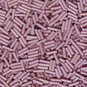 Matte Opaque Mauve AB Miyuki Bugle Beads 6mm (#2)