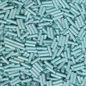 Matte Opaque Turquoise Miyuki Bugle Beads 6mm (#2)